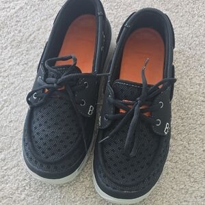 Men's Black Boat Shoes Waterproof Casual Lace-Up Size 11 Wide